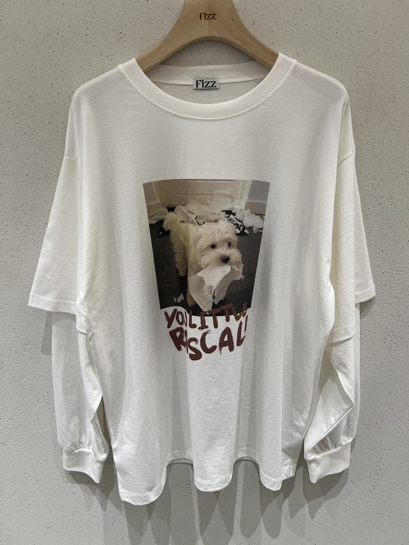 FIZZ韓國代購㊣女裝新品職業熱賣真品25秋冬時尚長袖T恤假兩件FIZZ長袖T恤圖色1