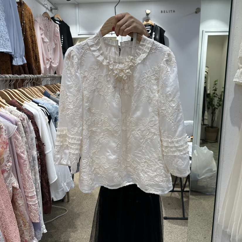 BELITA韓國代購㊣女裝新品熱賣真品時尚職業人氣襯衫蕾絲衫BELITA襯衫/蕾絲衫圖色2