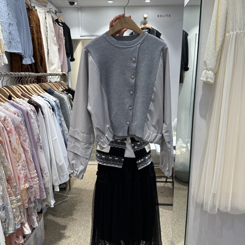 BELITA東大門㊣代購女裝新品真品時尚25秋冬針織衫不含項鏈BELITA針織衫圖色2