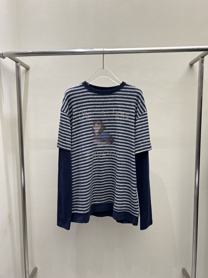LATTE-P東大門㊣實拍女裝新品時尚真品熱賣25秋冬長袖T恤假兩件LATTE-P長袖T恤圖色1