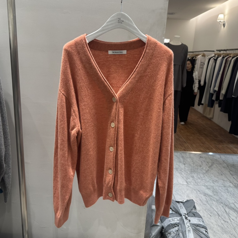THE SECOND GROW東大門㊣代購女士新品人氣毛衣開襟衫寬松THE SECOND GROW毛衣圖色1