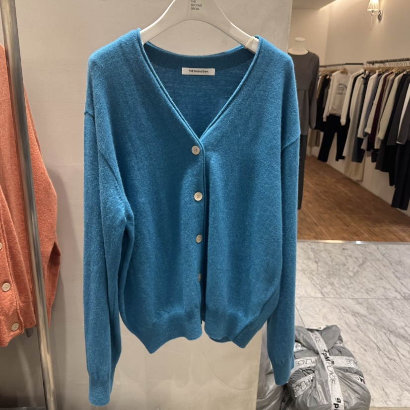 THE SECOND GROW東大門㊣代購女士新品人氣毛衣開襟衫寬松THE SECOND GROW毛衣圖色3