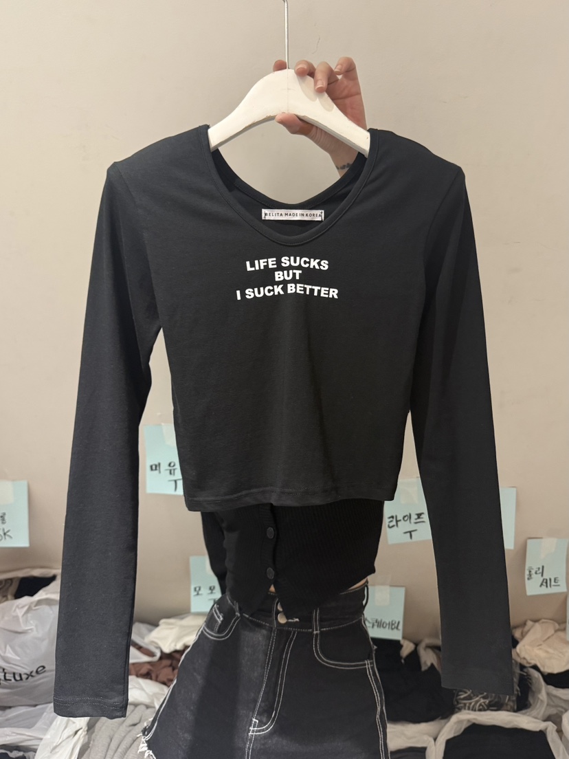 BELITA-L韓國代購㊣女士新品25秋冬職業推薦人氣真品長袖T恤BELITA-L長袖T恤圖色2