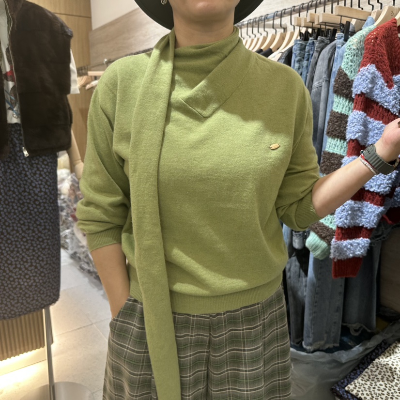 BISHOP韓國直郵㊣女裝新款職業休閑人氣時尚推薦針織衫圍巾BISHOP針織衫圖色3