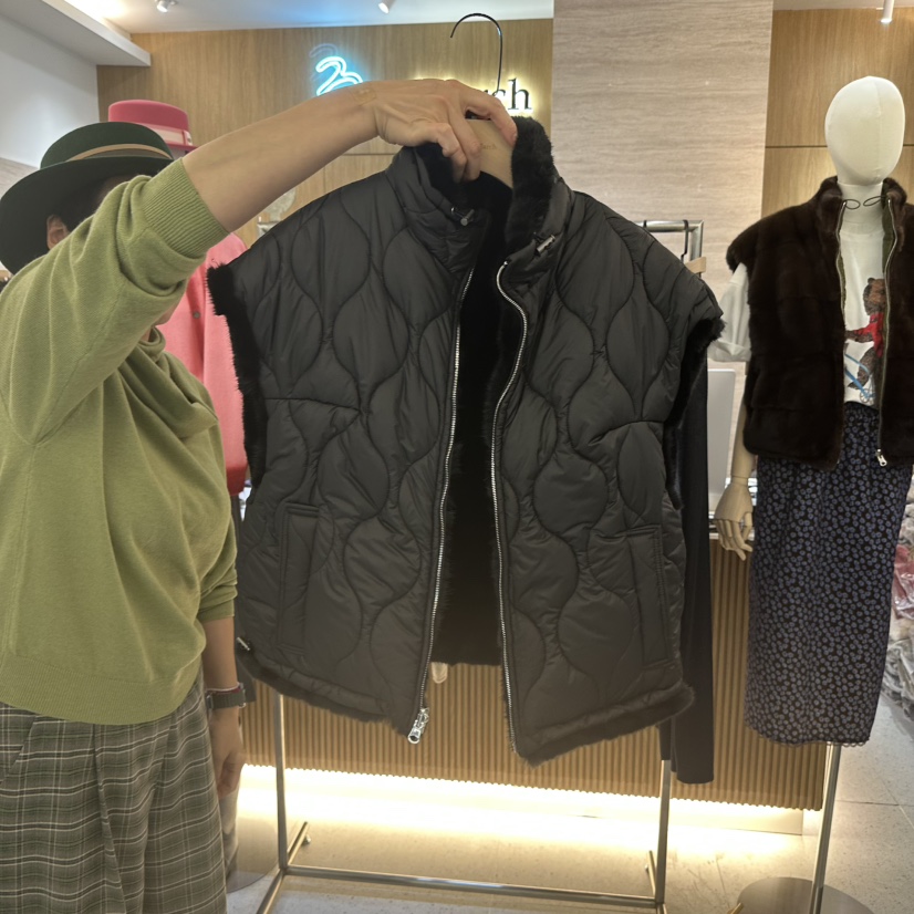 BISHOP東大門㊣代購女士新款熱賣時尚休閑馬甲里外穿貂皮雙面BISHOP馬甲圖色2