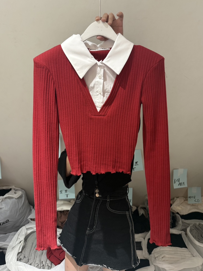 BELITA-L東大門㊣直郵女士新品休閑時尚職業長袖T恤假兩件BELITA-L長袖T恤圖色3