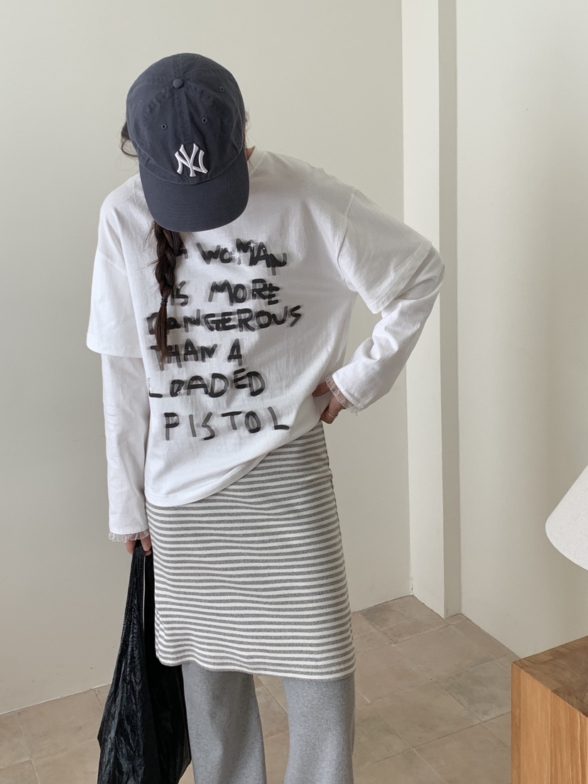 RE:OPENING韓國代購㊣女士新品熱賣真品時尚25秋冬職業長袖T恤RE:OPENING長袖T恤