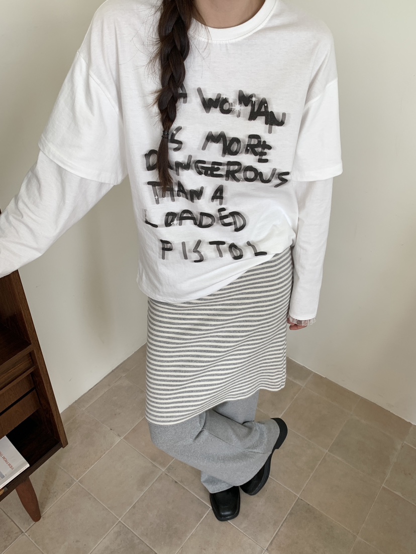 RE:OPENING韓國代購㊣女士新品熱賣真品時尚25秋冬職業長袖T恤RE:OPENING長袖T恤