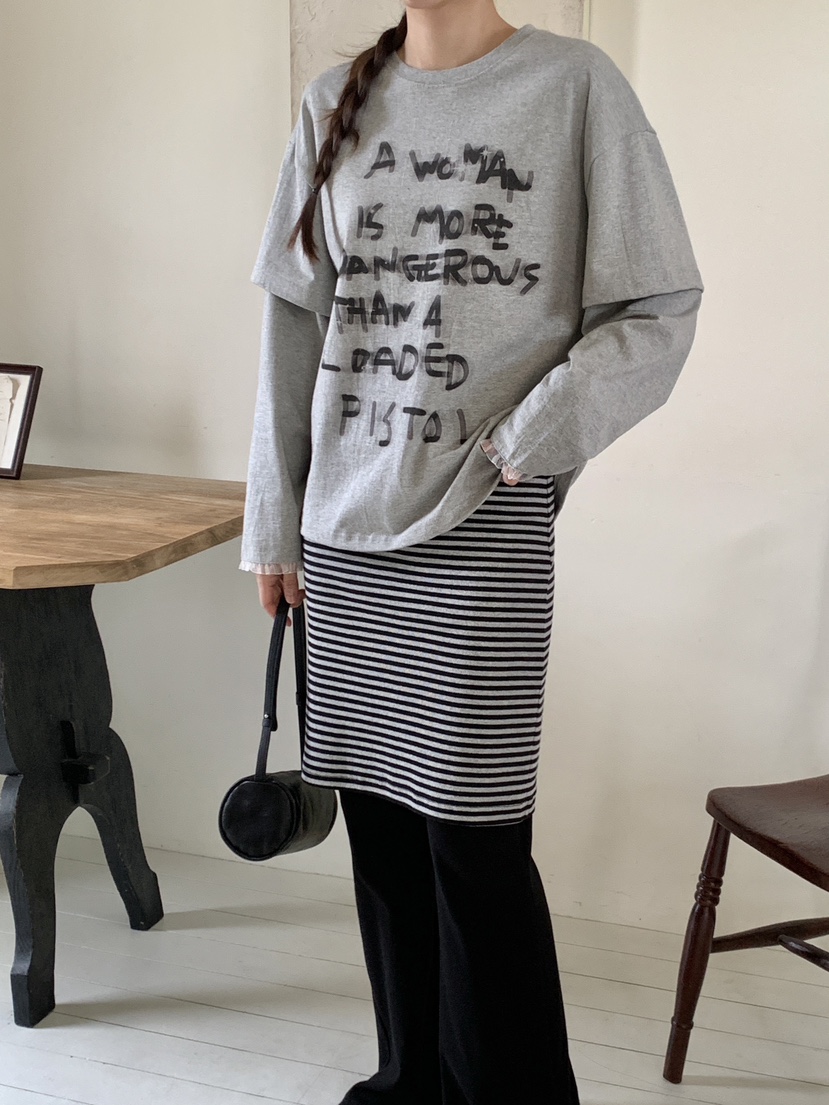 RE:OPENING韓國代購㊣女士新品熱賣真品時尚25秋冬職業長袖T恤RE:OPENING長袖T恤