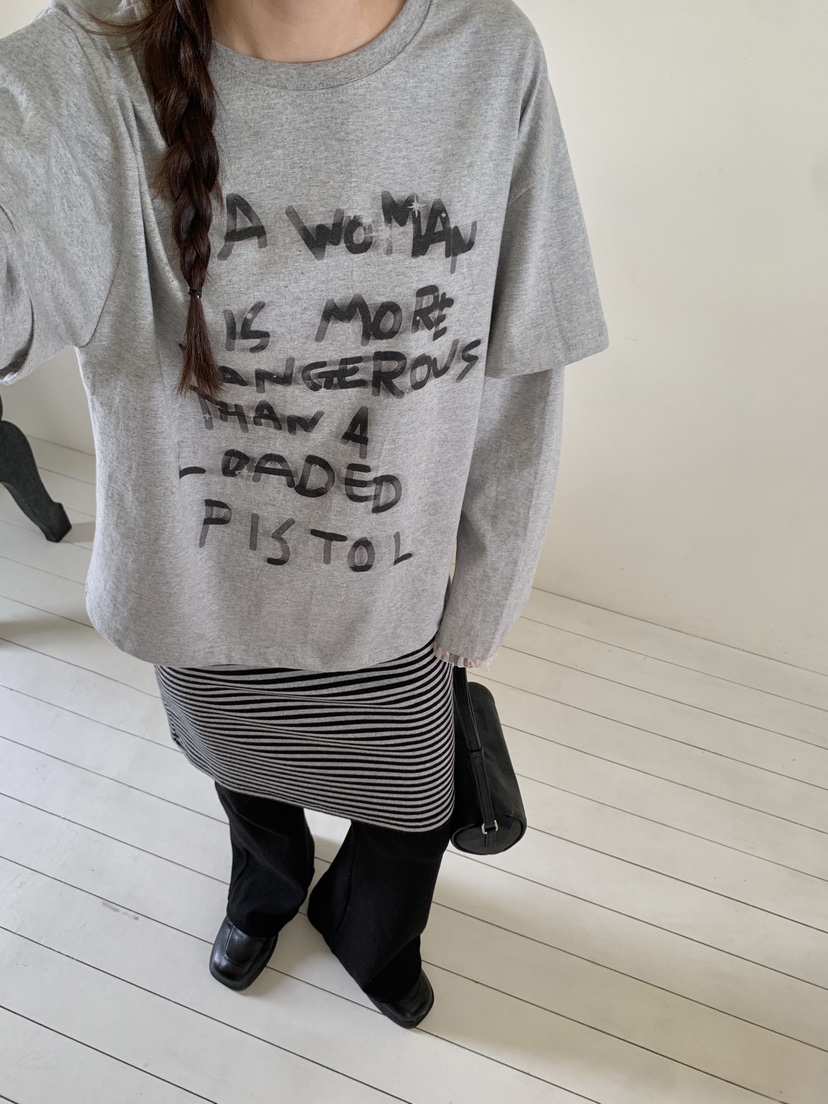 RE:OPENING韓國代購㊣女士新品熱賣真品時尚25秋冬職業長袖T恤RE:OPENING長袖T恤