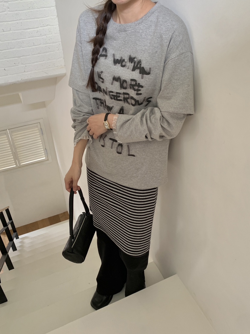RE:OPENING韓國代購㊣女士新品熱賣真品時尚25秋冬職業長袖T恤RE:OPENING長袖T恤