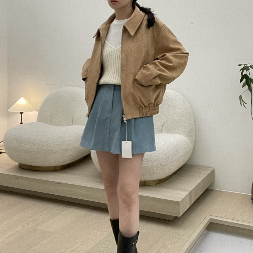 ALLVIBE東大門㊣實拍女裝新品推薦25秋冬時尚真品夾克絨面革ALLVIBE夾克