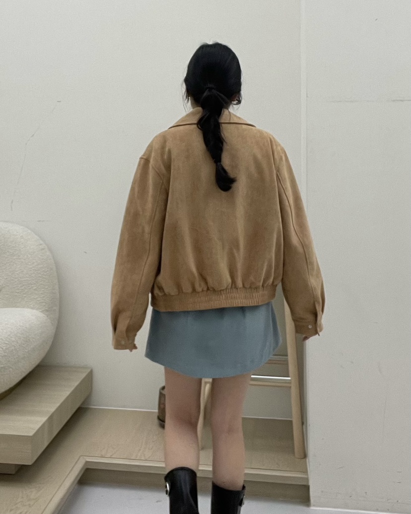 ALLVIBE東大門㊣實拍女裝新品推薦25秋冬時尚真品夾克絨面革ALLVIBE夾克