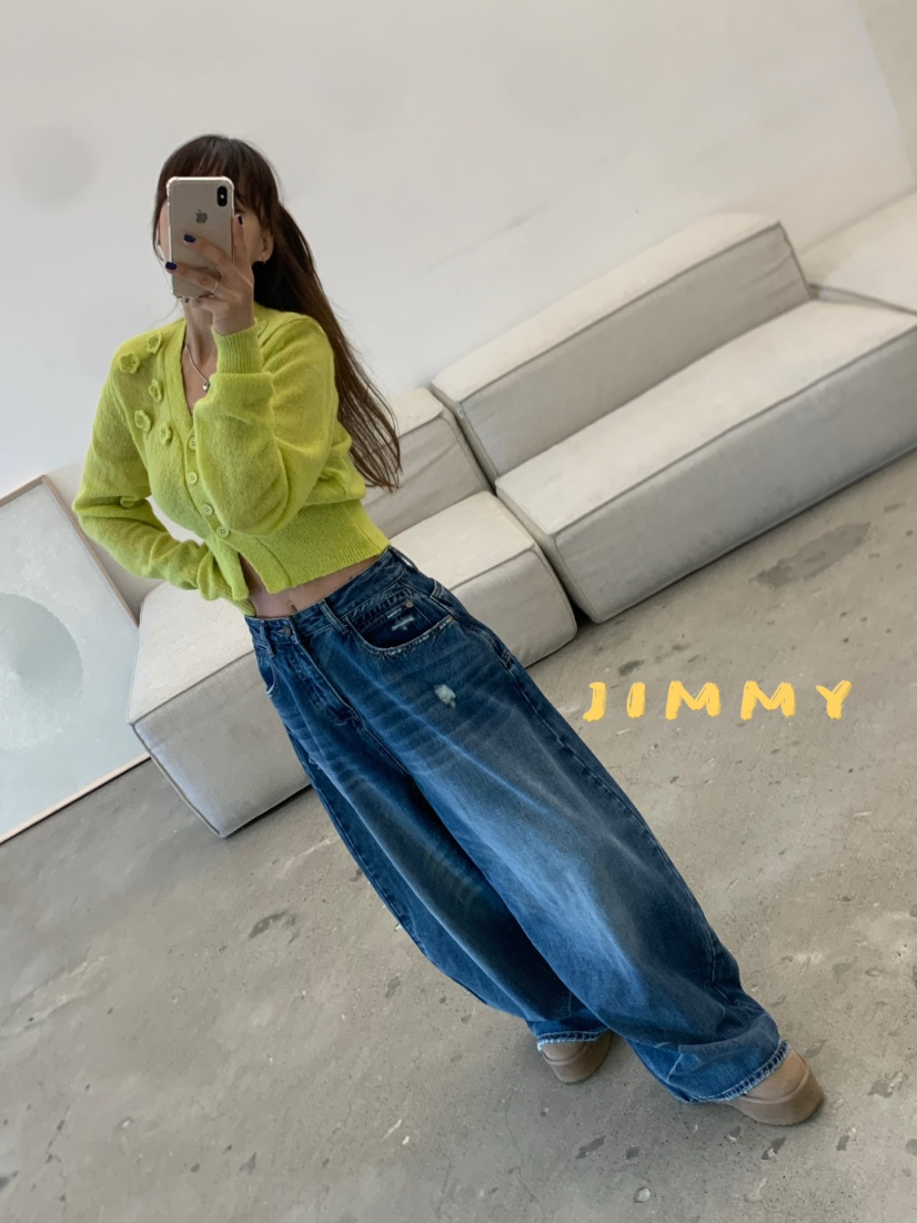 JIMMY韓國代購㊣女裝新款職業熱賣25秋冬真品休閑時尚毛衣開衫JIMMY/REMAKE毛衣