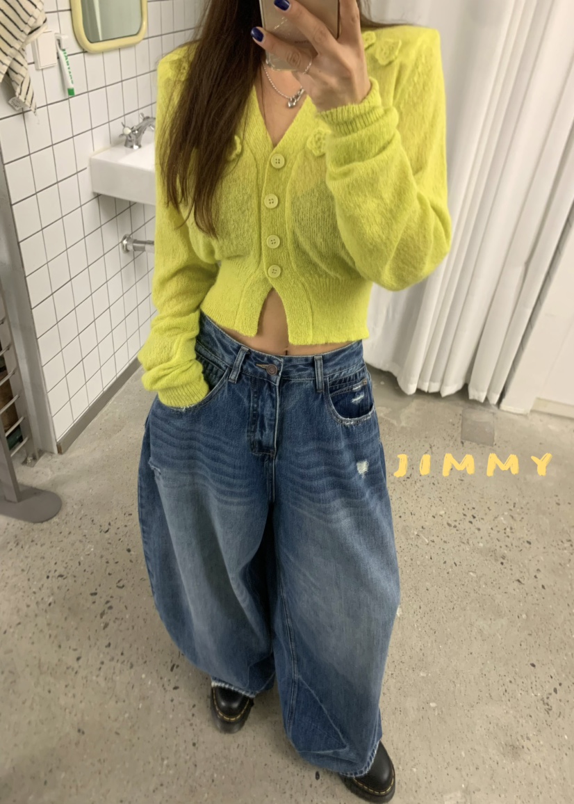 JIMMY韓國代購㊣女裝新款職業熱賣25秋冬真品休閑時尚毛衣開衫JIMMY/REMAKE毛衣