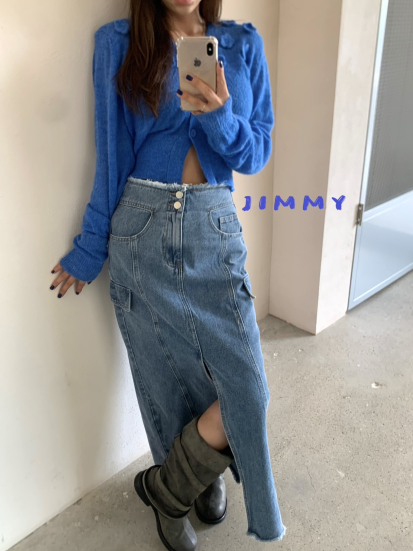 JIMMY韓國代購㊣女裝新款職業熱賣25秋冬真品休閑時尚毛衣開衫JIMMY/REMAKE毛衣