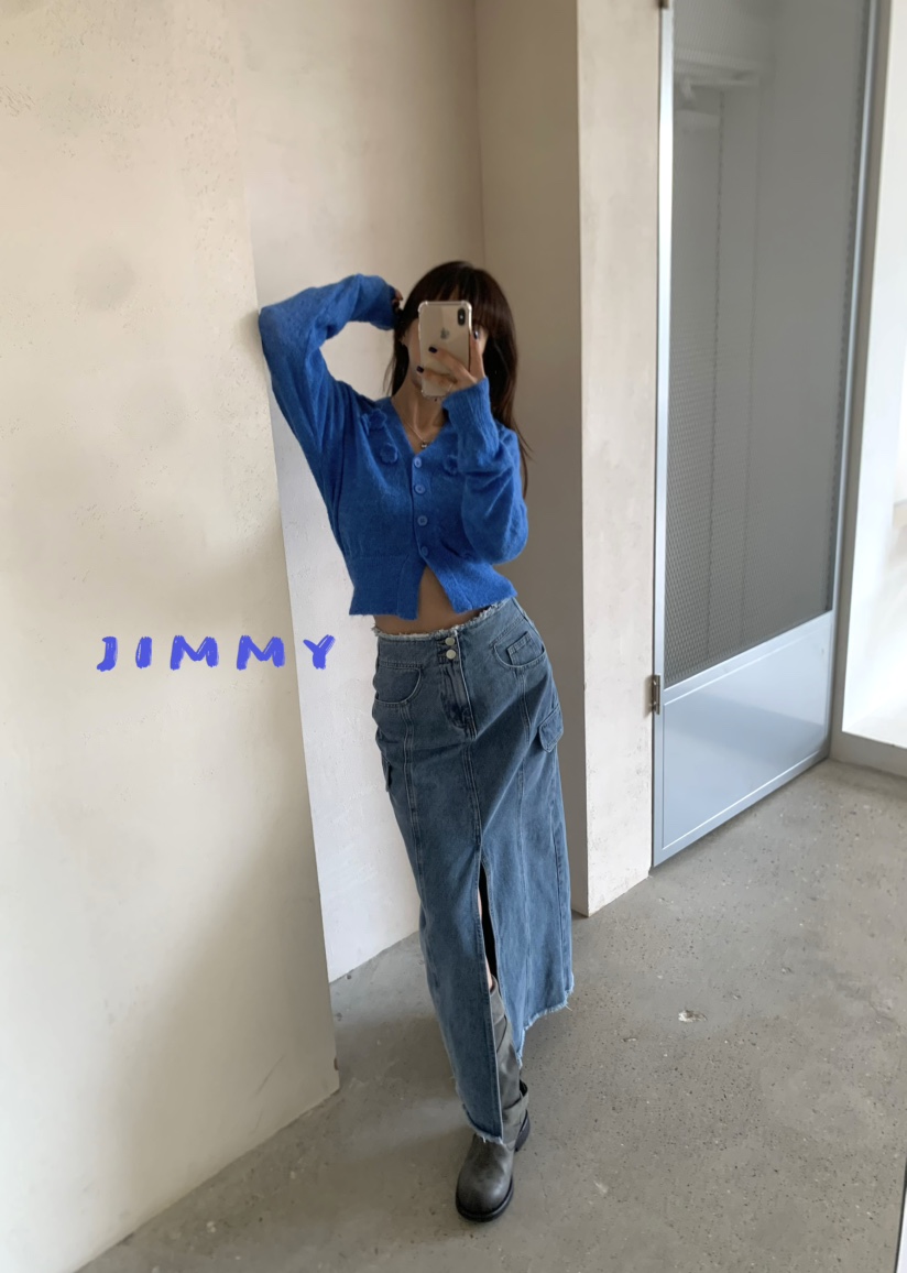 JIMMY韓國代購㊣女裝新款職業熱賣25秋冬真品休閑時尚毛衣開衫JIMMY/REMAKE毛衣