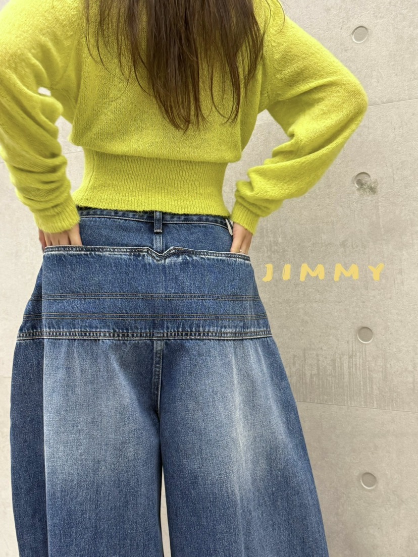 JIMMY韓國代購㊣女裝新品休閑熱賣真品推薦牛仔褲不含腰帶口袋JIMMY/REMAKE牛仔褲