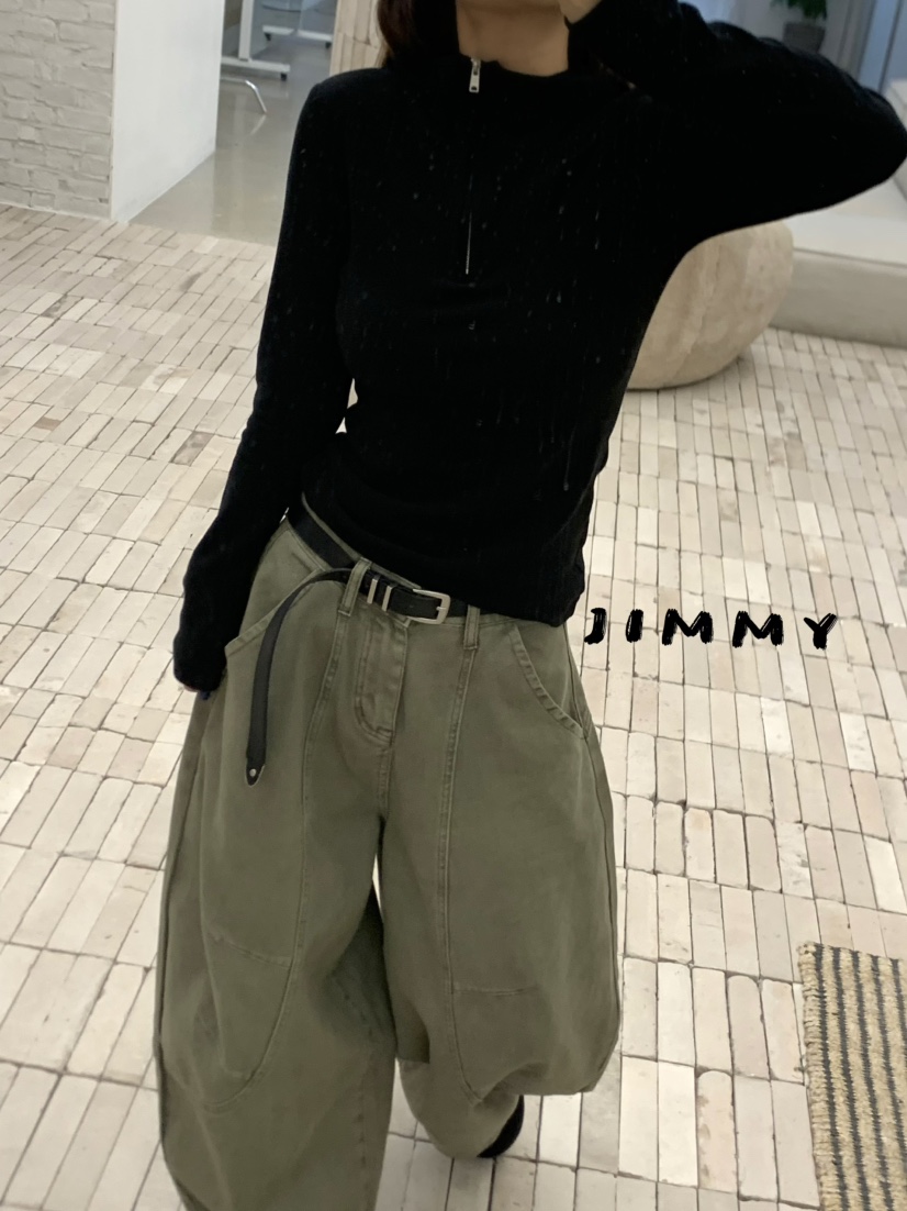 JIMMY東大門㊣代購女裝新品真品推薦職業25秋冬衛衣拉鏈連帽JIMMY/REMAKE衛衣