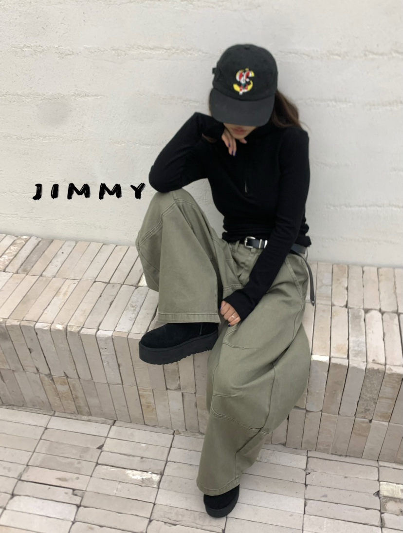 JIMMY東大門㊣代購女裝新品真品推薦職業25秋冬衛衣拉鏈連帽JIMMY/REMAKE衛衣
