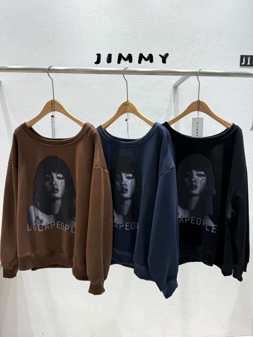 JIMMY東大門㊣實拍女裝新品推薦時尚休閑熱賣25秋冬職業衛衣JIMMY/REMAKE衛衣