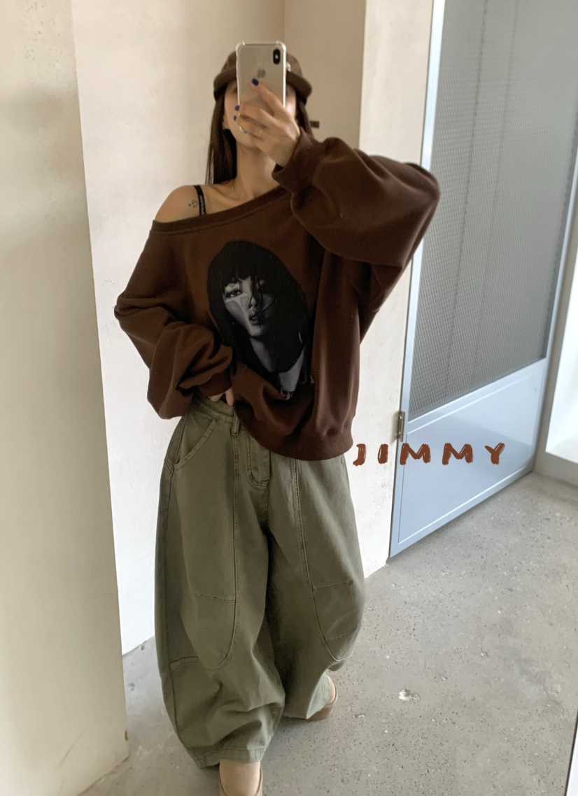 JIMMY東大門㊣實拍女裝新品推薦時尚休閑熱賣25秋冬職業衛衣JIMMY/REMAKE衛衣