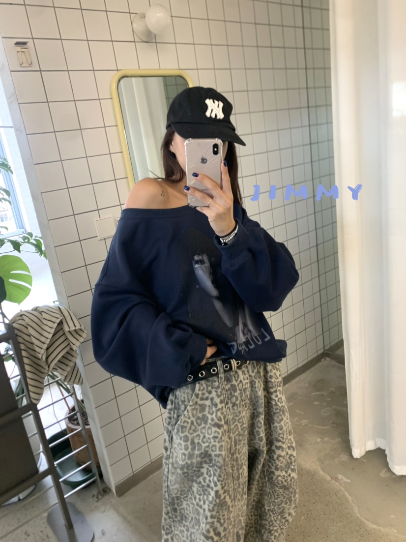 JIMMY東大門㊣實拍女裝新品推薦時尚休閑熱賣25秋冬職業衛衣JIMMY/REMAKE衛衣