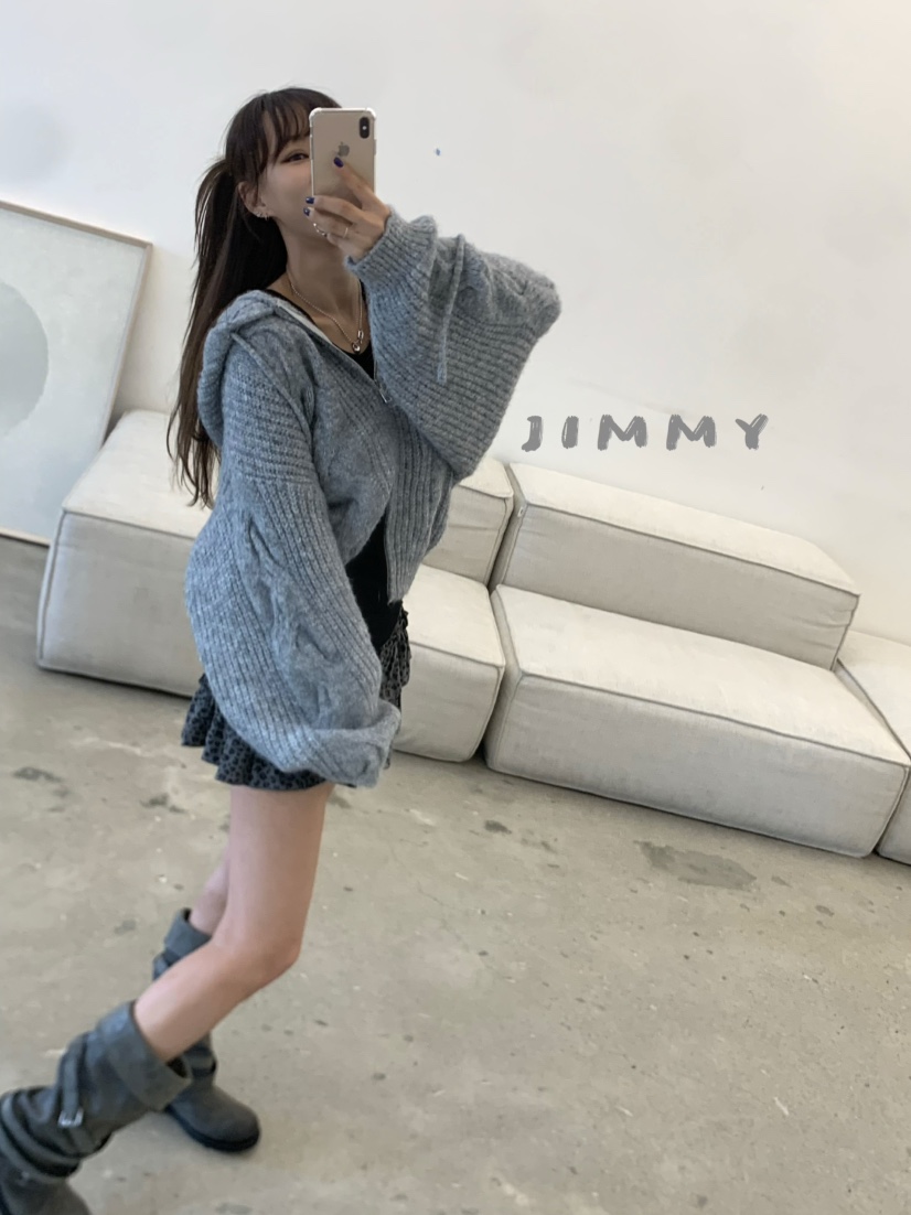 JIMMY東大門㊣實拍女士新品職業人氣推薦真品毛衣連帽針織衫JIMMY/REMAKE毛衣