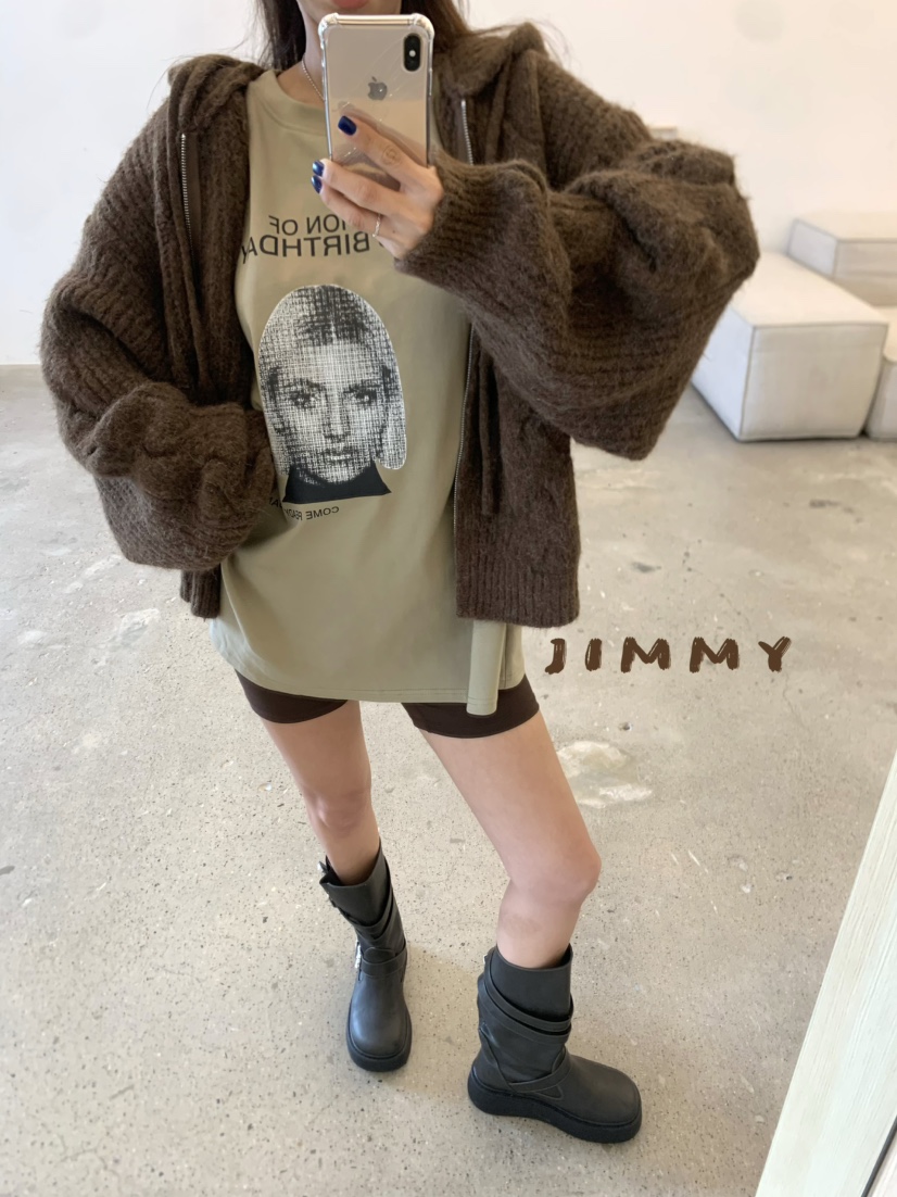 JIMMY東大門㊣實拍女士新品職業人氣推薦真品毛衣連帽針織衫JIMMY/REMAKE毛衣