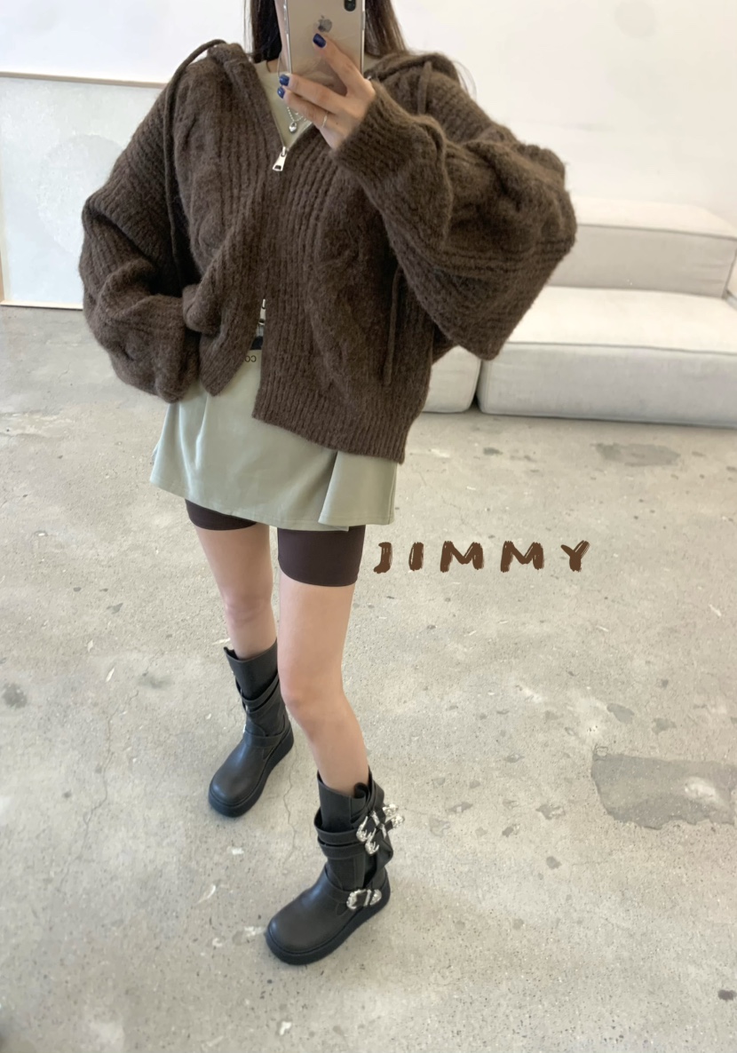 JIMMY東大門㊣實拍女士新品職業人氣推薦真品毛衣連帽針織衫JIMMY/REMAKE毛衣