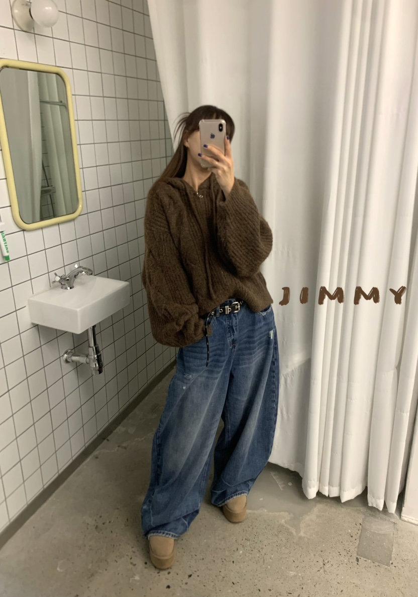 JIMMY東大門㊣實拍女士新品職業人氣推薦真品毛衣連帽針織衫JIMMY/REMAKE毛衣