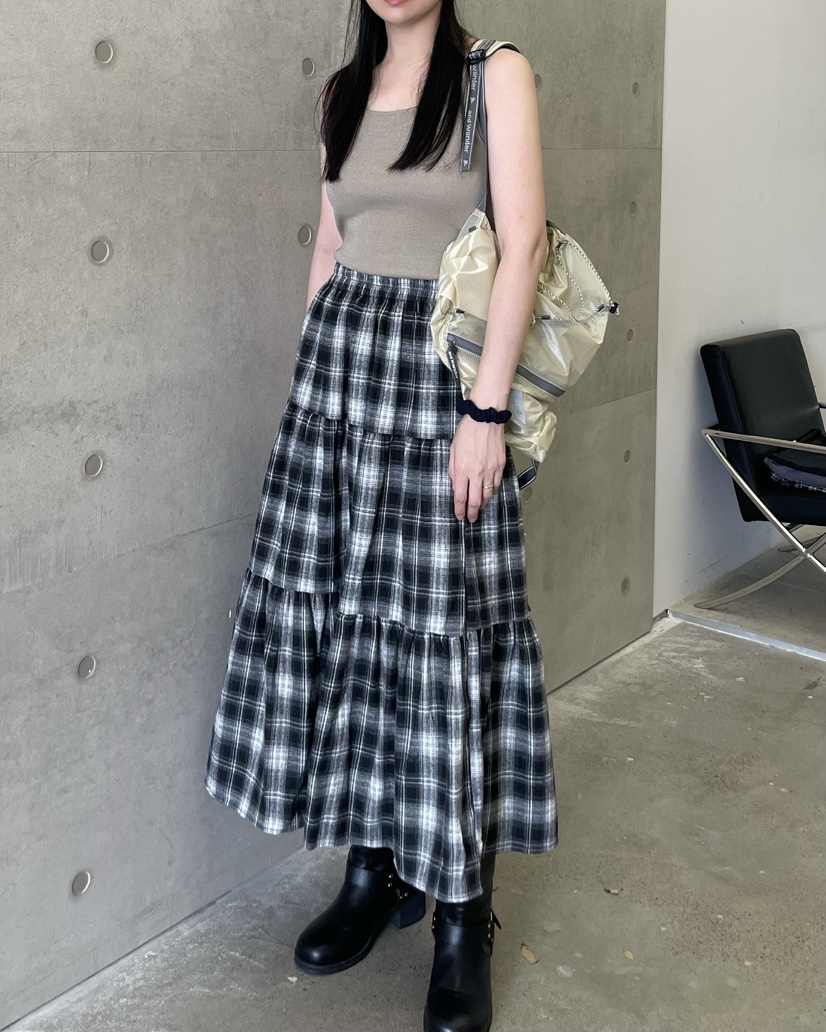 ALLVIBE韓國直郵㊣女裝新品休閑25秋冬職業推薦真品時尚長裙ALLVIBE長裙