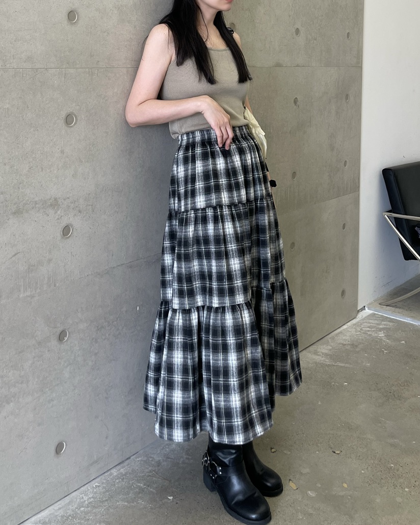 ALLVIBE韓國直郵㊣女裝新品休閑25秋冬職業推薦真品時尚長裙ALLVIBE長裙
