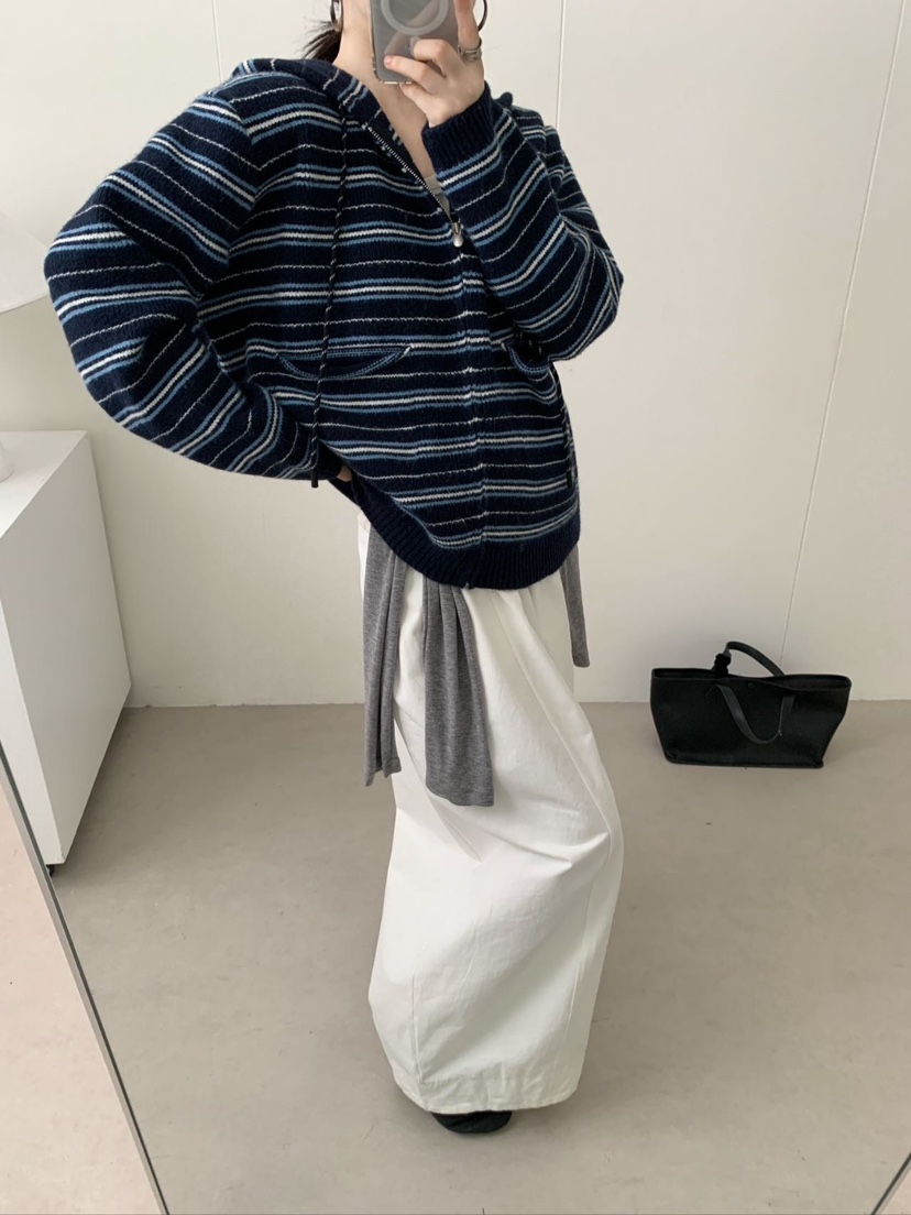 CRONG東大門㊣實拍女裝新品熱賣25秋冬人氣時尚夾克連帽針織衫CRONG夾克