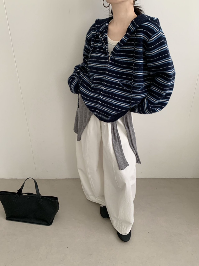 CRONG東大門㊣實拍女裝新品熱賣25秋冬人氣時尚夾克連帽針織衫CRONG夾克圖色2
