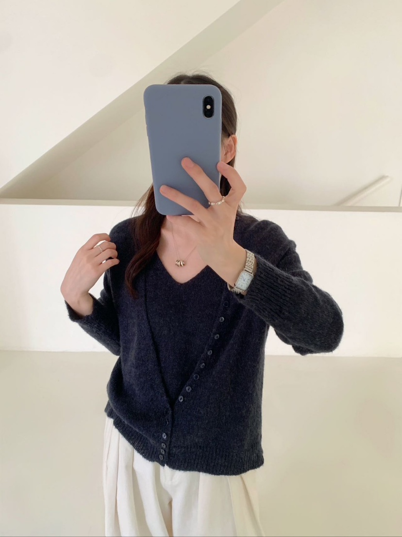 CRONG韓國代購㊣女裝新品推薦時尚熱賣真品套裝套裝開衫紐扣CRONG套裝