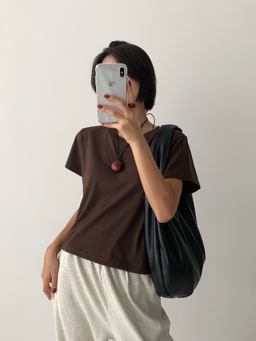 ANGLOG BEIGE韓國代購㊣女裝新品推薦25秋冬職業熱賣休閑T恤ANGLOG BEIGET恤圖色1