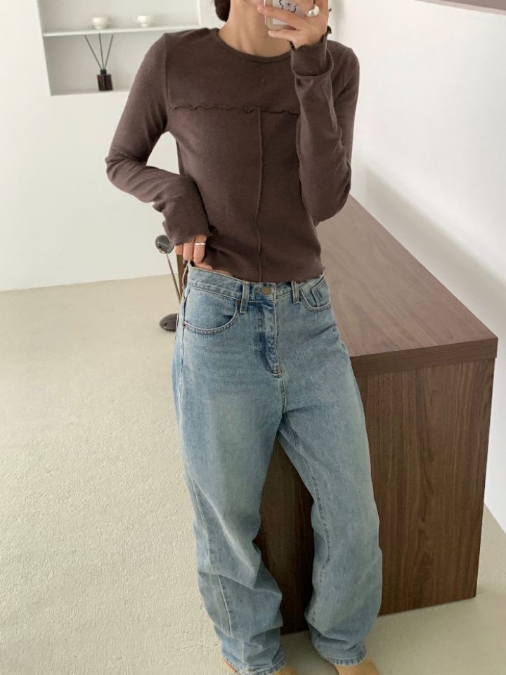 DOIT東大門㊣實拍女裝新品熱賣時尚休閑人氣推薦職業長袖T恤DOIT長袖T恤
