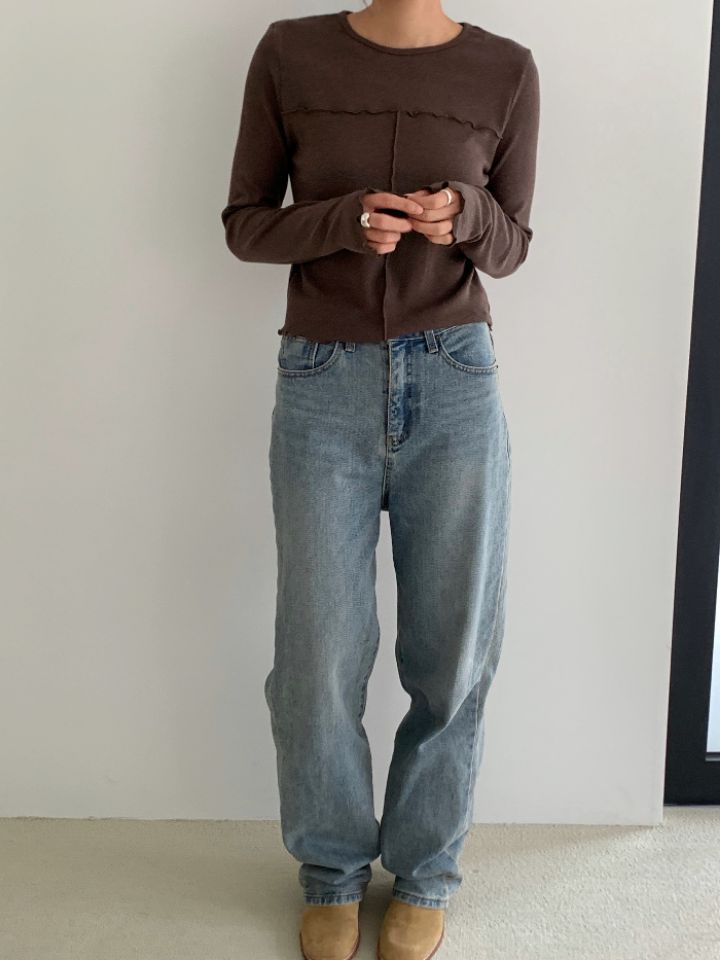 DOIT東大門㊣實拍女裝新品熱賣時尚休閑人氣推薦職業長袖T恤DOIT長袖T恤