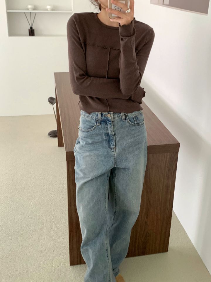 DOIT東大門㊣實拍女裝新品熱賣時尚休閑人氣推薦職業長袖T恤DOIT長袖T恤