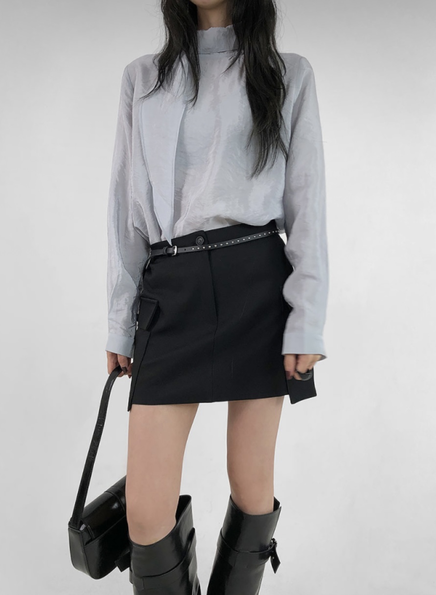 EOMPIT韓國直郵㊣女士新款職業熱賣休閑人氣時尚短裙不含腰帶EOMPIT短裙圖色2