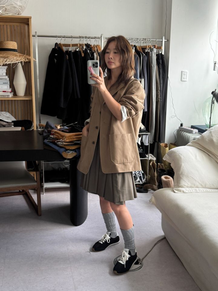 LIVE FOREVER韓國代購㊣女裝新款真品熱賣25秋冬休閑人氣夾克LIVE FOR_EVER夾克