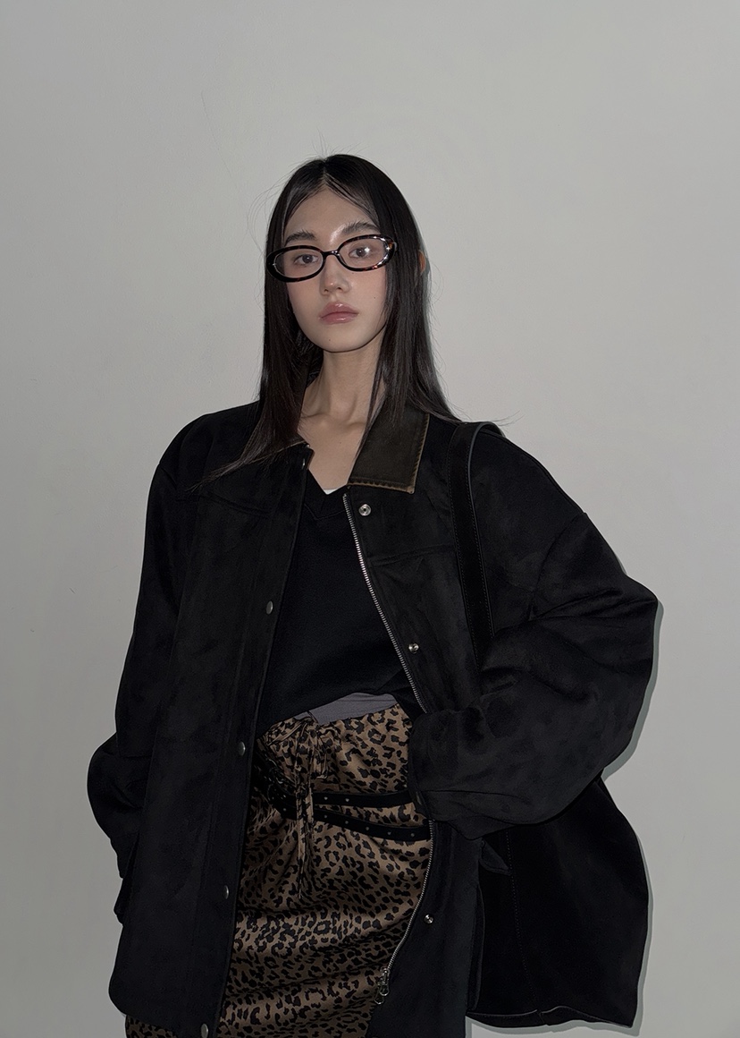 AMOOD東大門㊣代購女裝新款人氣熱賣推薦職業休閑夾克絨面革AMOOD夾克