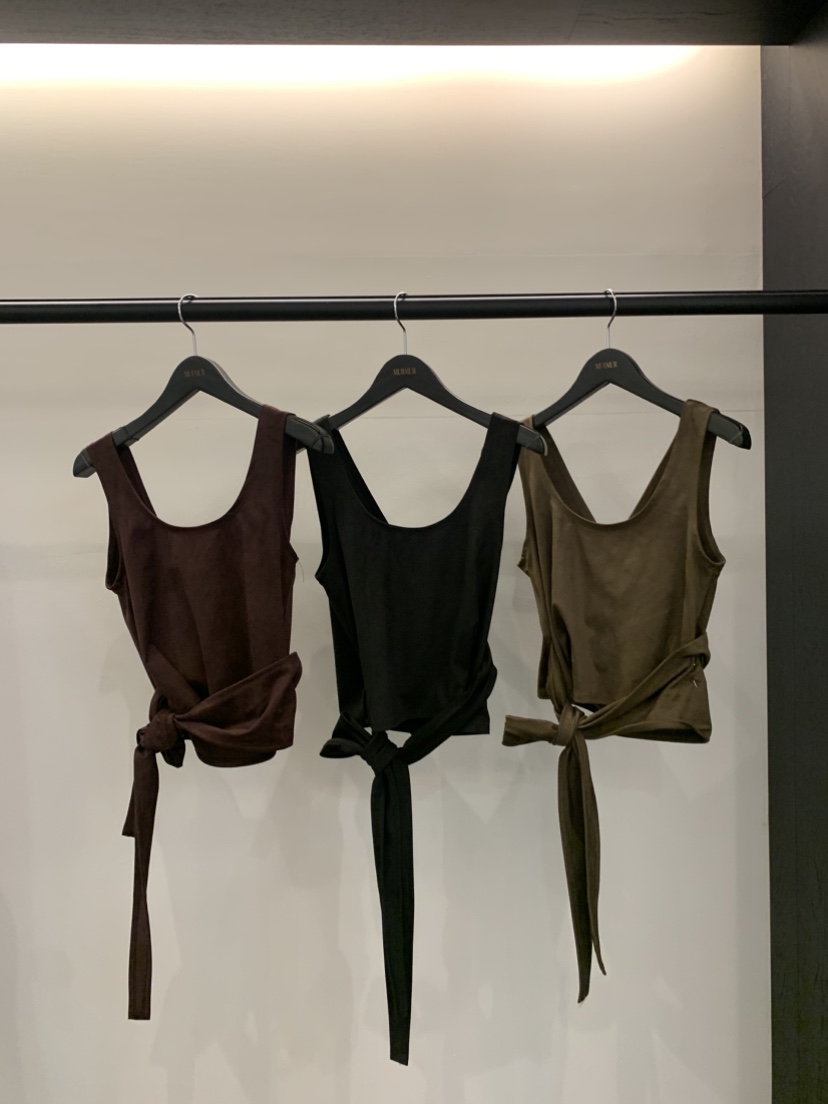 MURMUR韓國代購㊣女裝新款職業推薦人氣熱賣吊帶背心絨面革MURMUR吊帶/背心