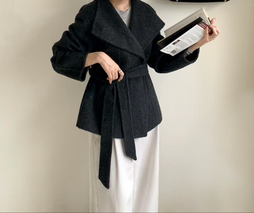 CRONG東大門㊣實拍女裝新款時尚休閑25秋冬真品人氣中長款大衣CRONG中長款大衣