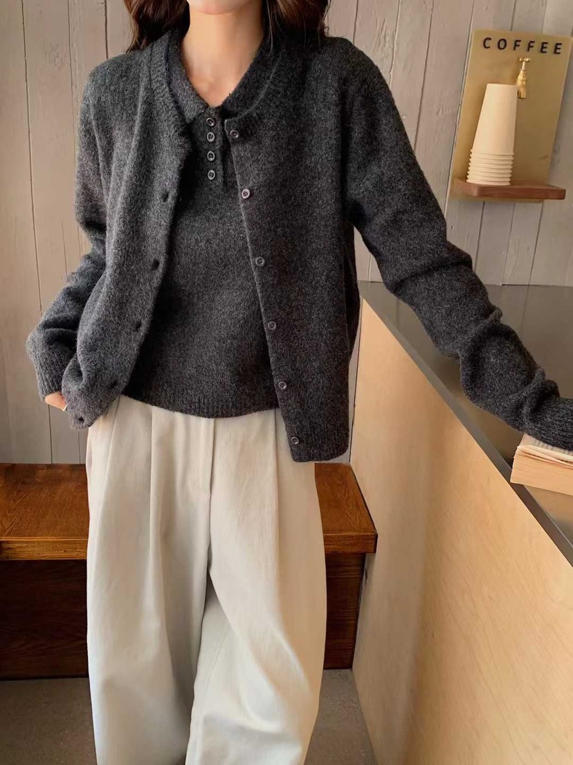 CRONG東大門㊣實拍女士新品推薦時尚熱賣休閑25秋冬套裝套裝開衫CRONG套裝圖色1
