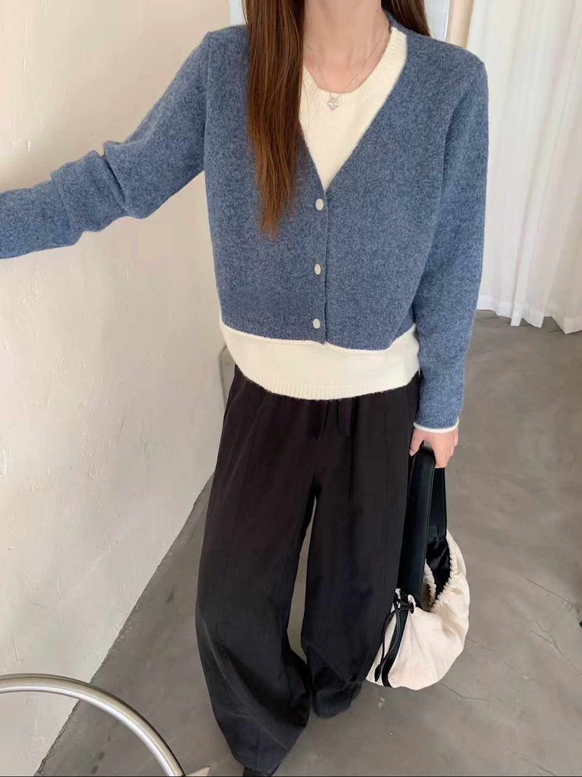 CRONG東大門㊣直郵女士新款時尚職業25秋冬熱賣休閑人氣針織衫CRONG針織衫圖色1