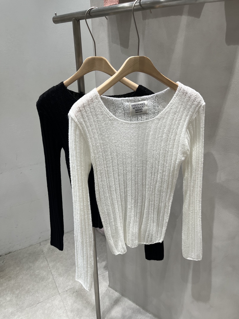 EVERCOMMERCE METICULOUSLY DESIGNED韓國代購㊣女裝新款推薦針織衫馬海毛EVERCOMMERCE針織衫