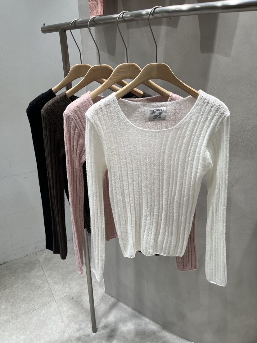 EVERCOMMERCE METICULOUSLY DESIGNED韓國代購㊣女裝新款推薦針織衫馬海毛EVERCOMMERCE針織衫
