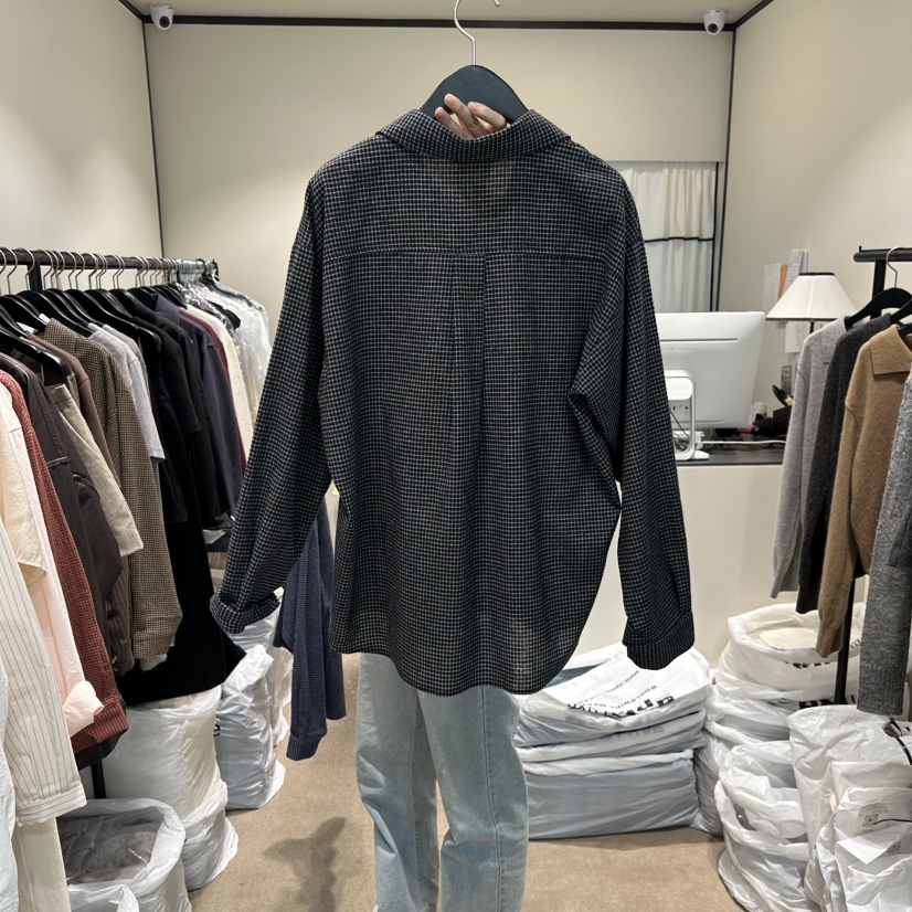 RE STOCK韓國代購㊣女士新品推薦休閑真品25秋冬襯衫蕾絲衫RE STOCK襯衫/蕾絲衫